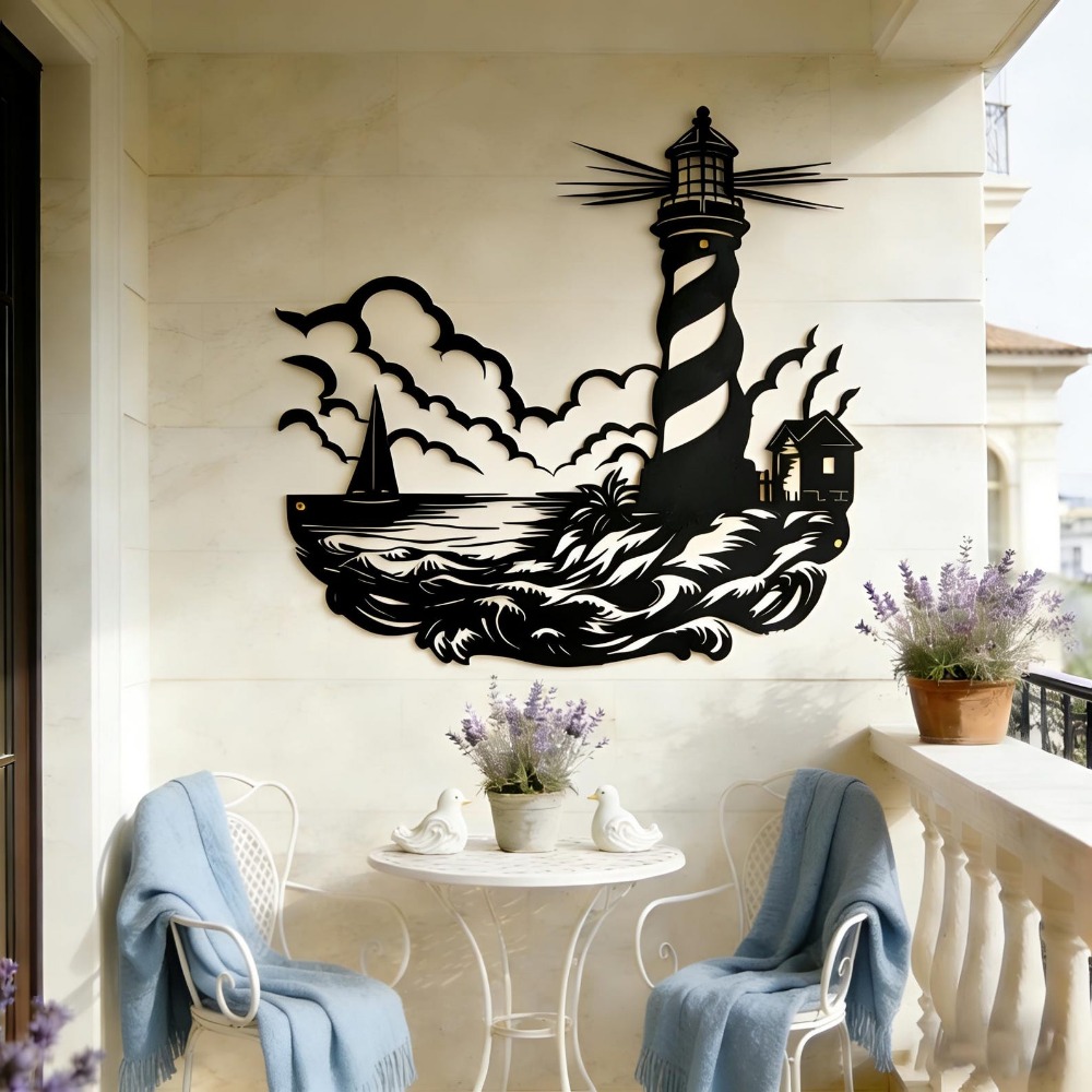 CIFbuy Metal Wall Art Lighthou - Home Decor Nautical recension och pris